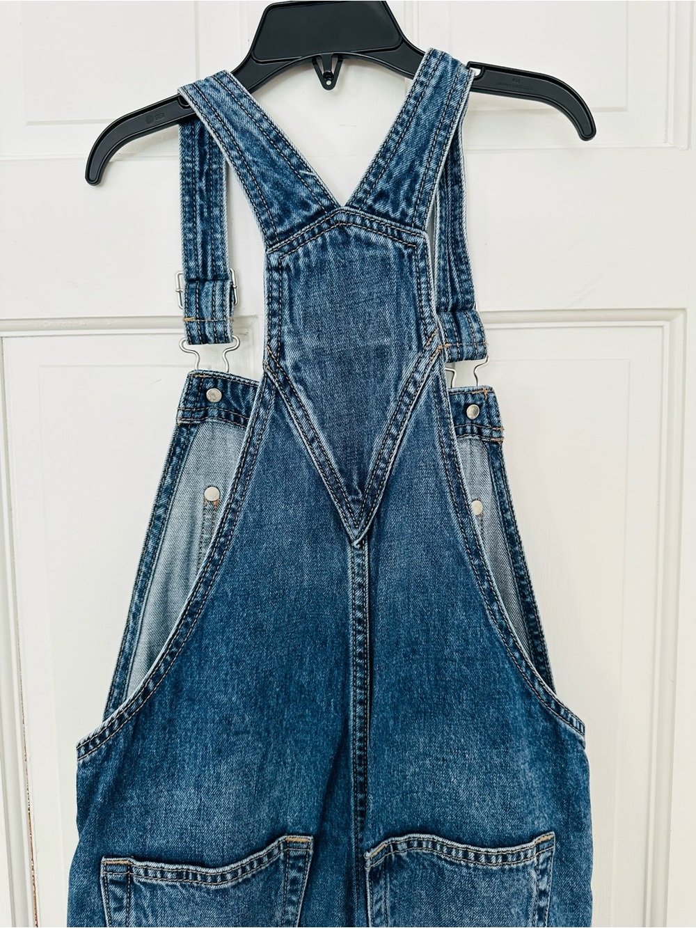 Gap Kids Medium-Wash Denim Overall Straight-Leg Pants Sz M (8-9) - Picture 6 of 9